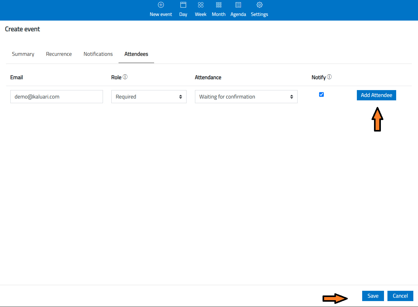 Best4mailing choose calendar to synchronize