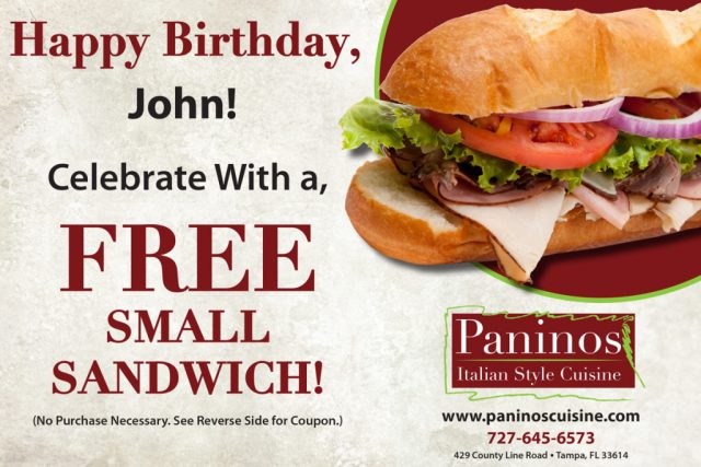 Panino's Birthday Mailer