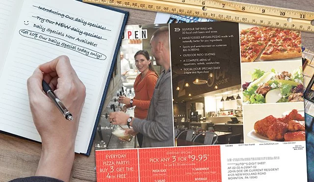 notebook and menu