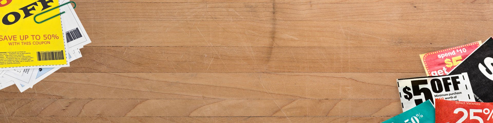 Coupons over wood