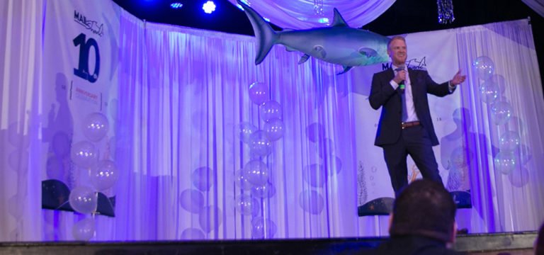 Best4mailing President Brian Johnson speaks at Anniverysary Party