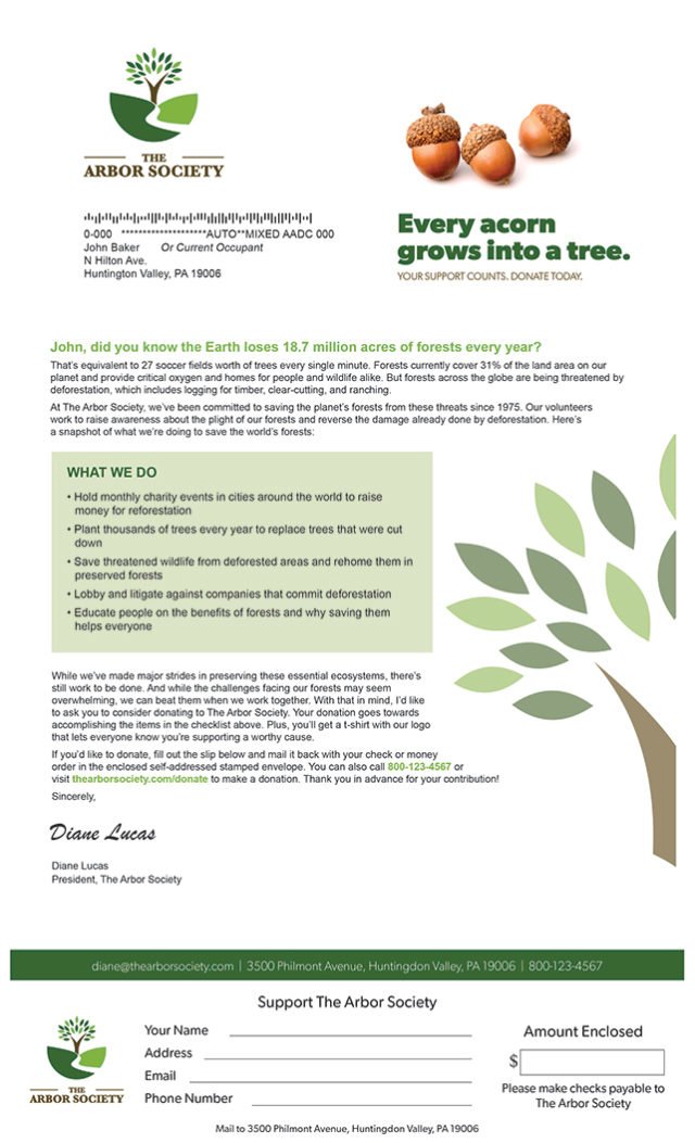 Direct Mail Letter - Non-Profit