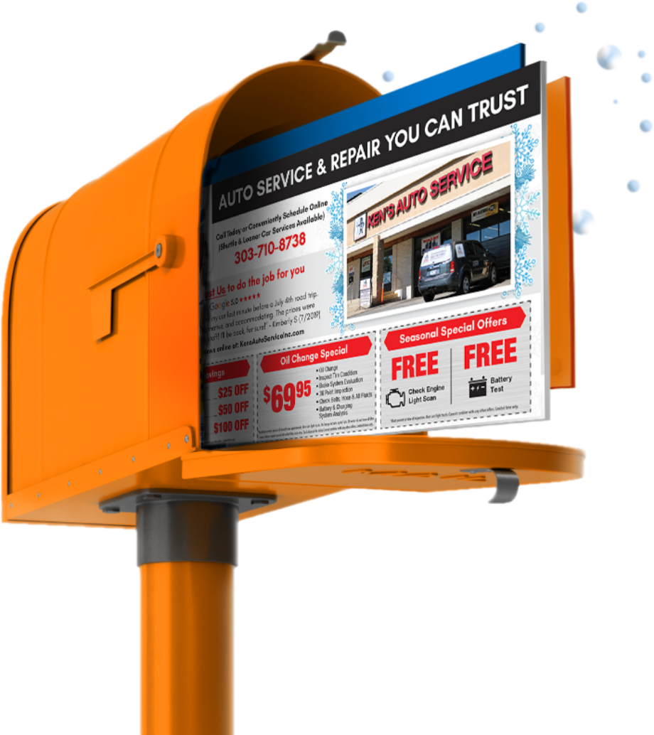 Mailbox stuffed with automotive mailers