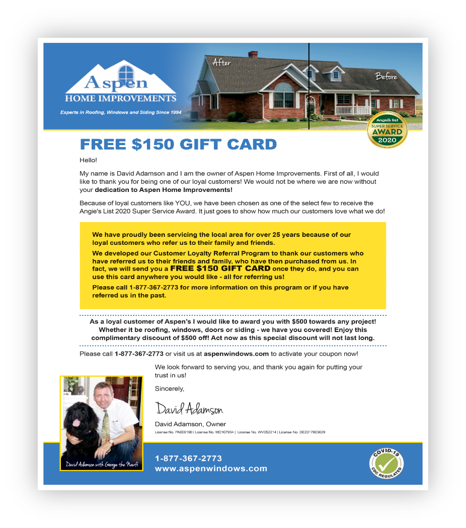Home Services Direct Mail Letter
