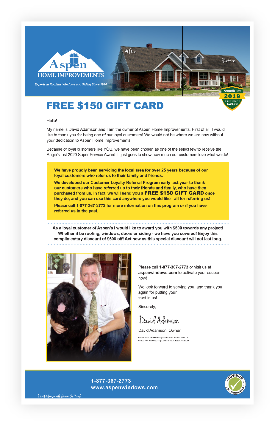 Home Services Direct Mail Letter