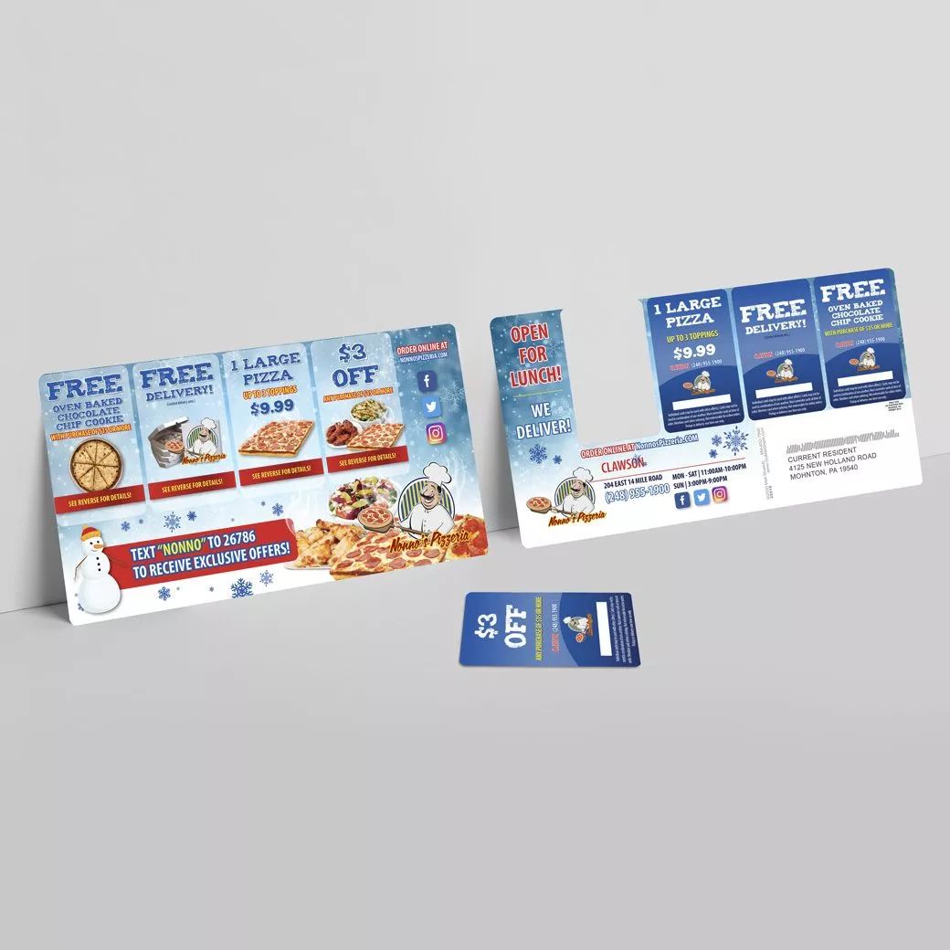 Pizza Plastic Postcard - Large