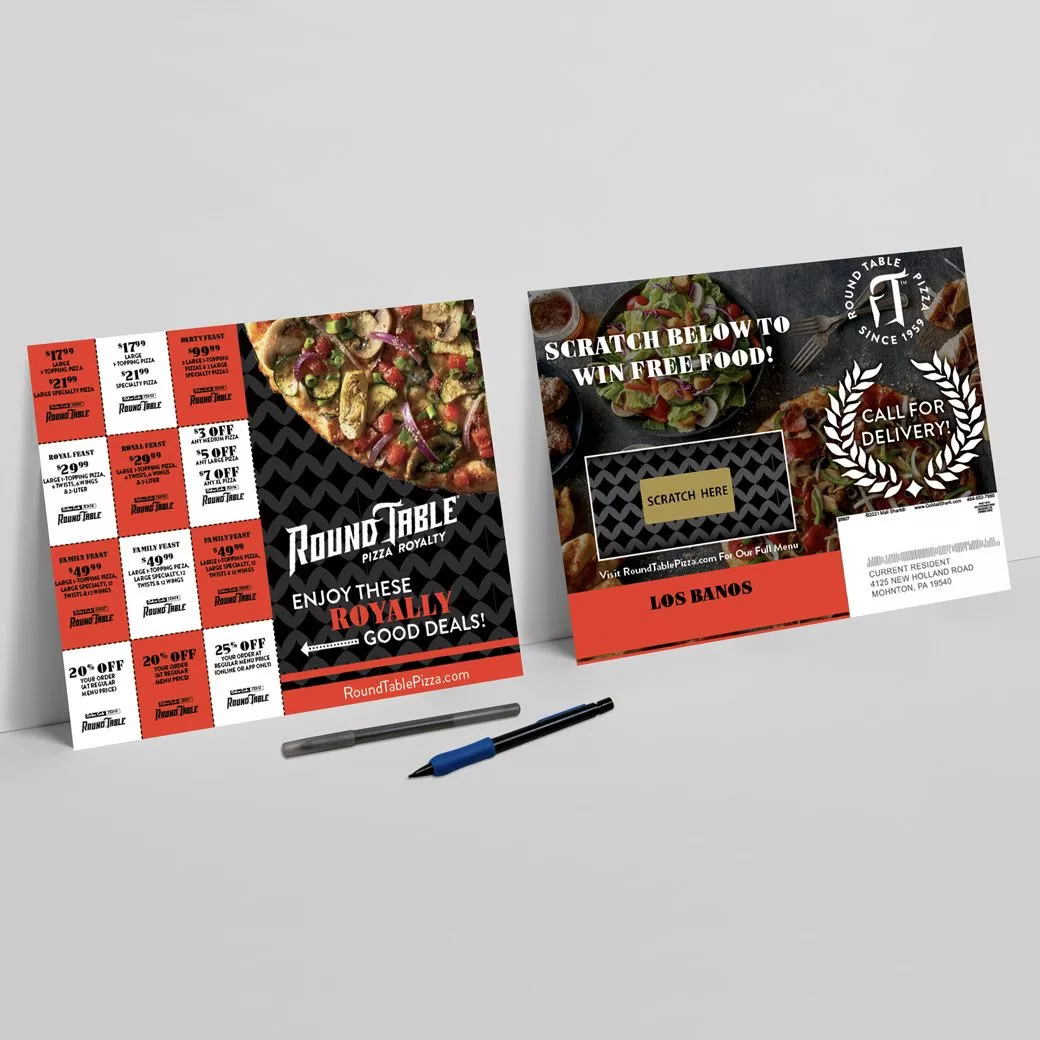 Jumbo pizza Scratch-off postcard