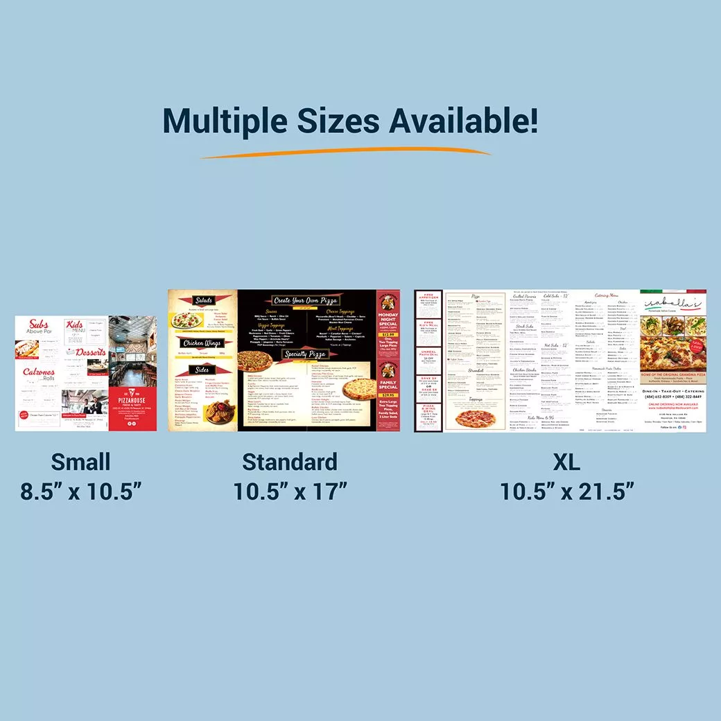 Best4mailing Pizza Menu Size Comparison