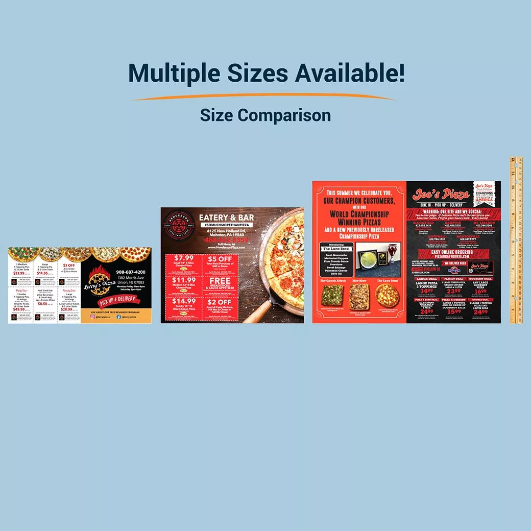 Best4mailing Pizza Postcards Size Comparison