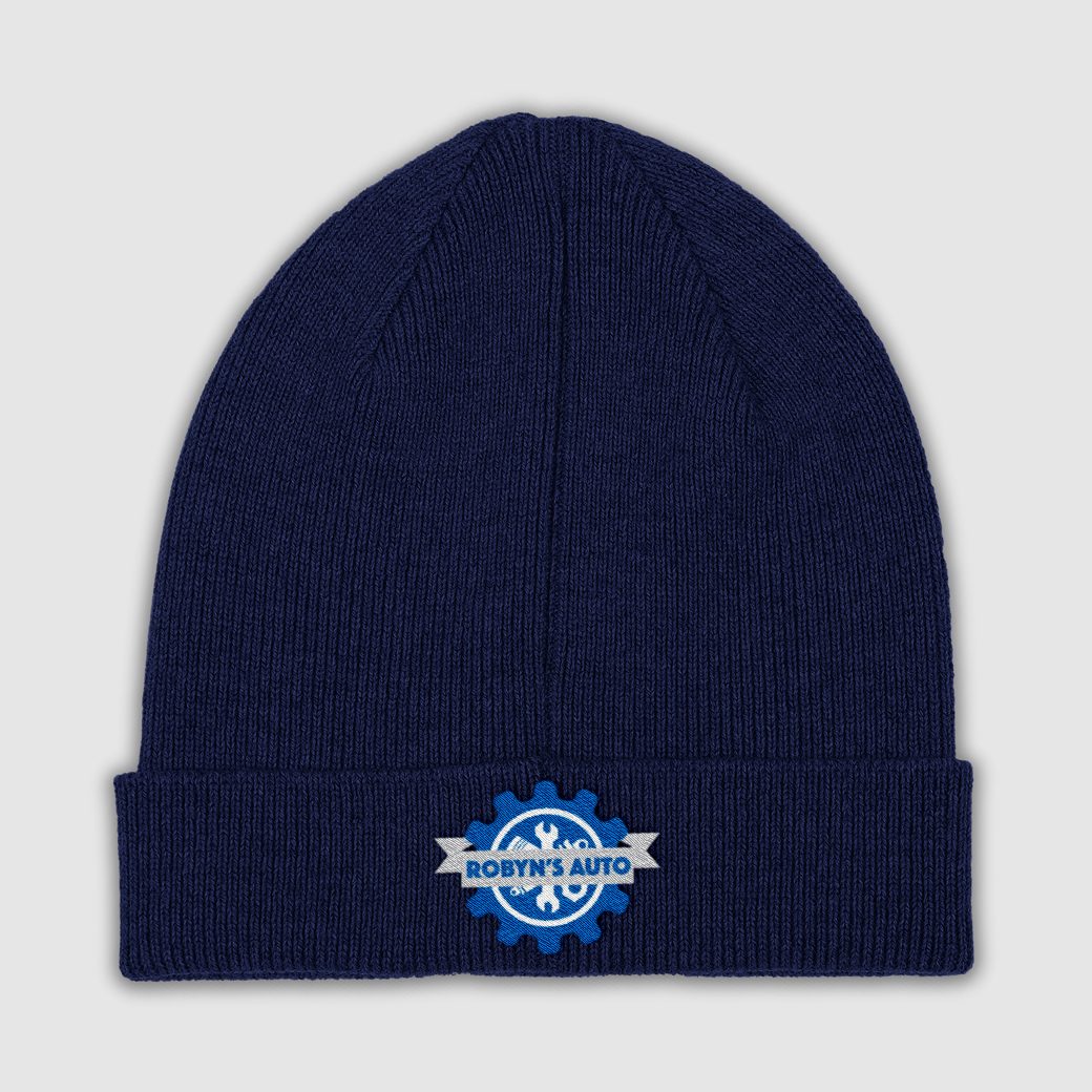 Embroidered beanie example