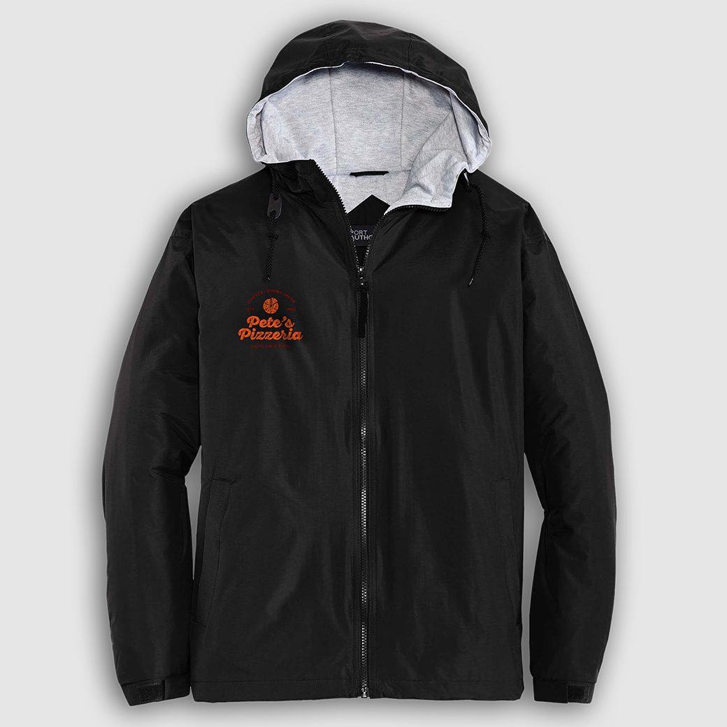 Embroidered hooded jacket example